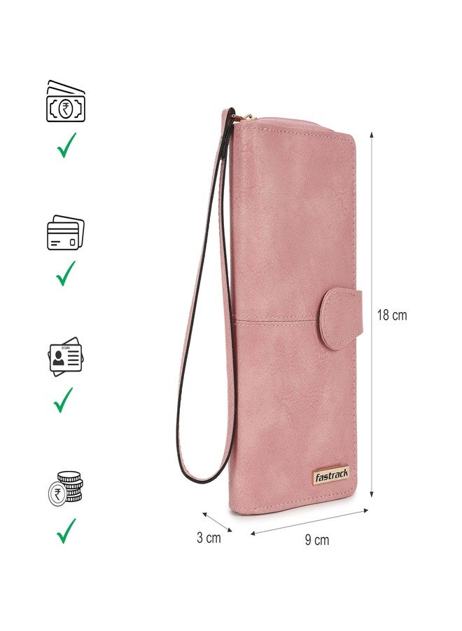 Fastrack Two-Fold Wallet with Wristlet for Women, Girls and Ladies | Has Multiple Card Slots | Made up of Premium Faux Leather Material | Wallets for Casual Carry - Image 4